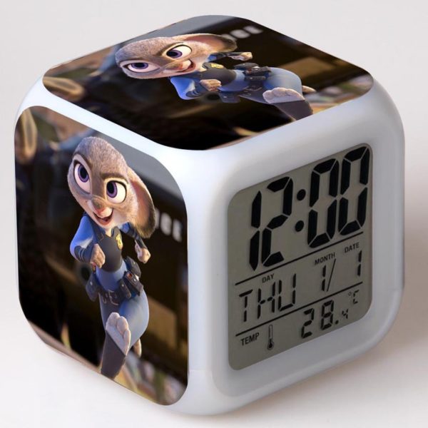 Zootopia 7 Colors Change Digital Alarm LED Clock 1