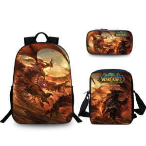 16″World of Warcraft WOW Backpack School Bag Combo