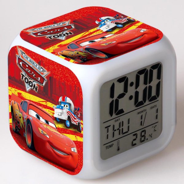 Cars 3 7 Colors Change Digital Alarm LED Clock - Image 16