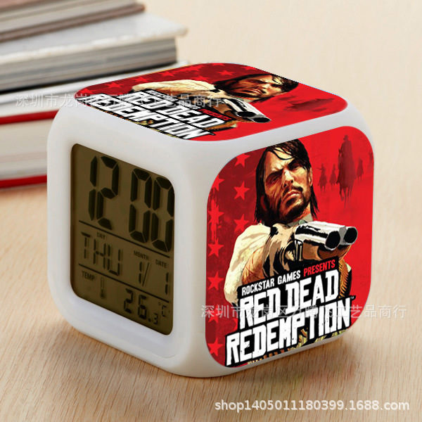 Red Dead: RedemptionⅡ 7 Colors Change Digital Alarm LED Clock - Image 12