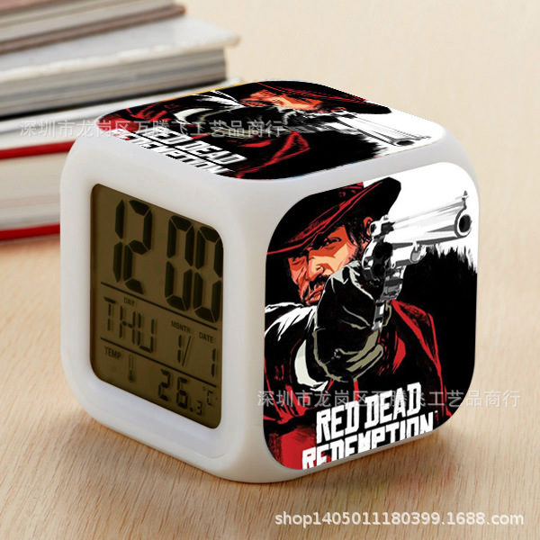 Red Dead: RedemptionⅡ 7 Colors Change Digital Alarm LED Clock - Image 16