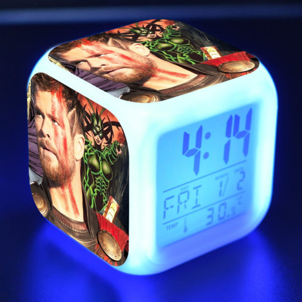 Thor Ragnarok 7 Colors Change Digital Alarm LED Clock - Image 6