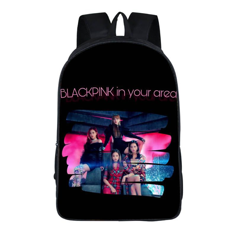 black and pink school bag