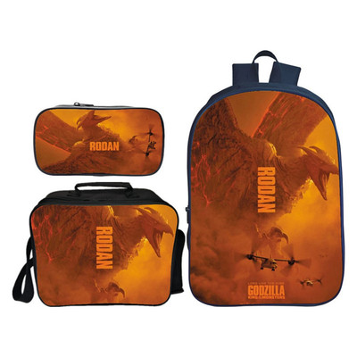 godzilla backpack and lunchbox