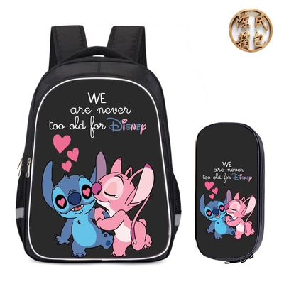 16″Lilo & Stitch Backpack School Bag+Lunch Bag+Pencil Bag - giftcartoon