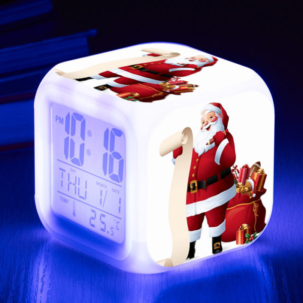 Santa Claus 7 Colors Change Digital Alarm LED Clock - Image 35