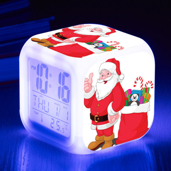 Santa Claus 7 Colors Change Digital Alarm LED Clock - Image 8