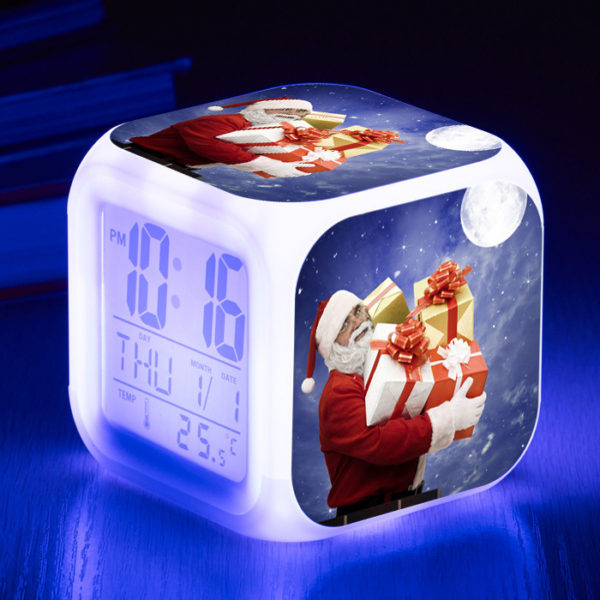 Santa Claus 7 Colors Change Digital Alarm LED Clock - Image 9