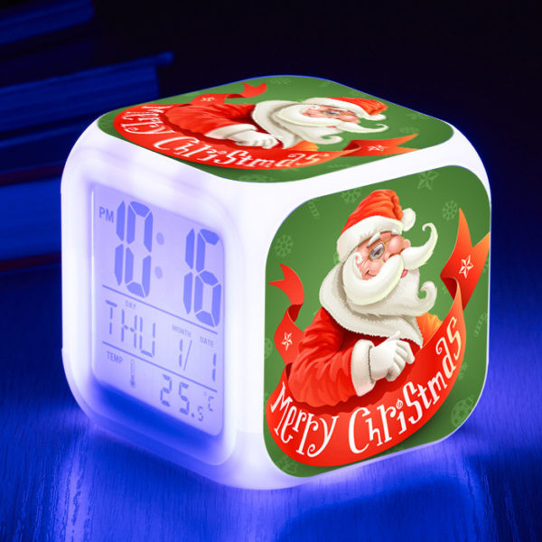 Santa Claus 7 Colors Change Digital Alarm LED Clock - Image 13