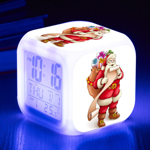 Santa Claus 7 Colors Change Digital Alarm LED Clock - Image 15