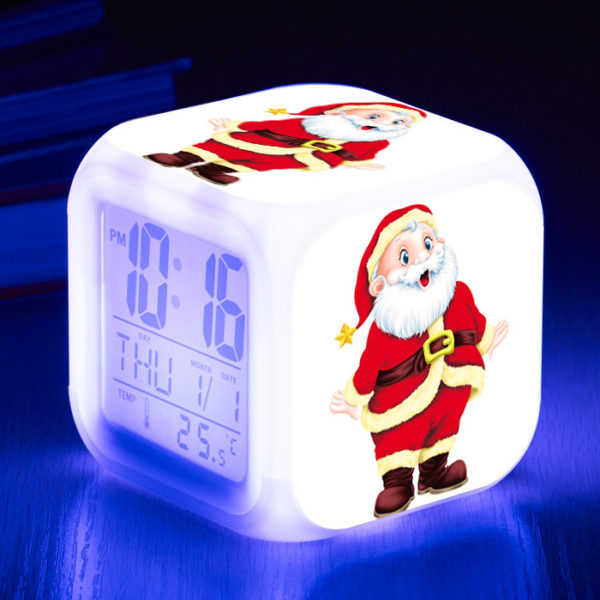 Santa Claus 7 Colors Change Digital Alarm LED Clock - Image 16