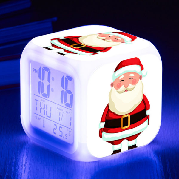 Santa Claus 7 Colors Change Digital Alarm LED Clock - Image 17