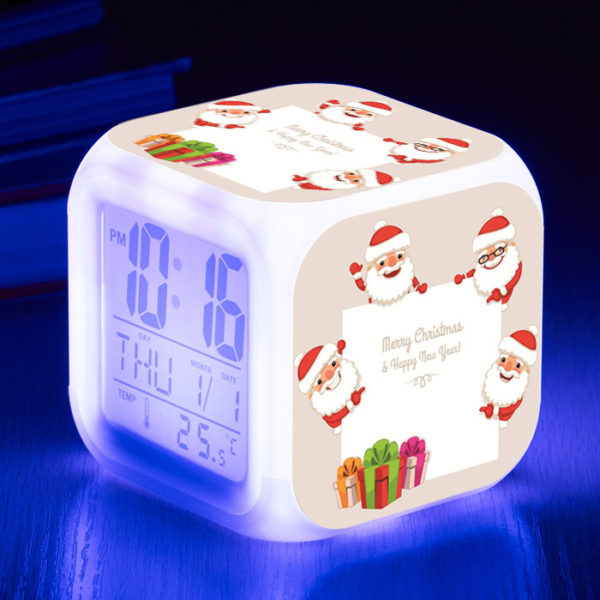 Santa Claus 7 Colors Change Digital Alarm LED Clock - Image 18