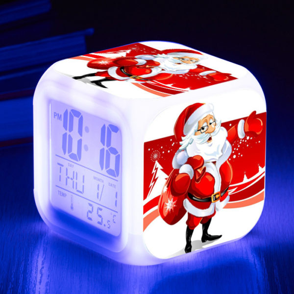 Santa Claus 7 Colors Change Digital Alarm LED Clock - Image 19