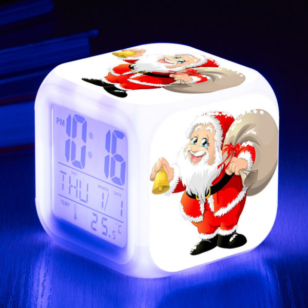 Santa Claus 7 Colors Change Digital Alarm LED Clock - Image 20