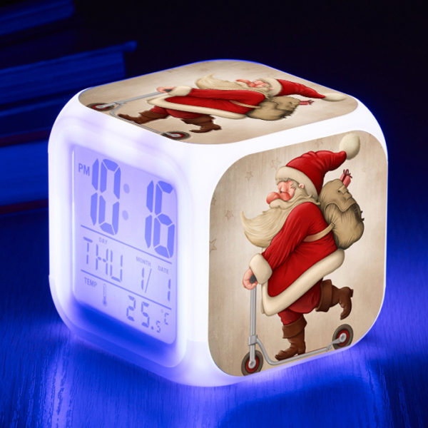 Santa Claus 7 Colors Change Digital Alarm LED Clock - Image 23