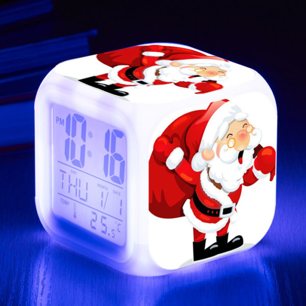 Santa Claus 7 Colors Change Digital Alarm LED Clock - Image 31