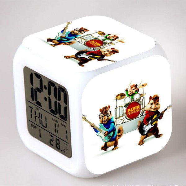 Alvin and the Chipmunks 7 Colors Change Digital Alarm LED Clock - Image 16