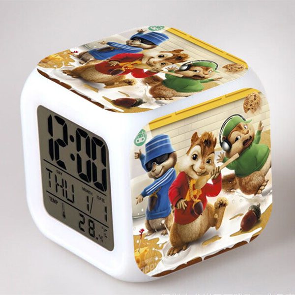 Alvin and the Chipmunks 7 Colors Change Digital Alarm LED Clock - Image 13