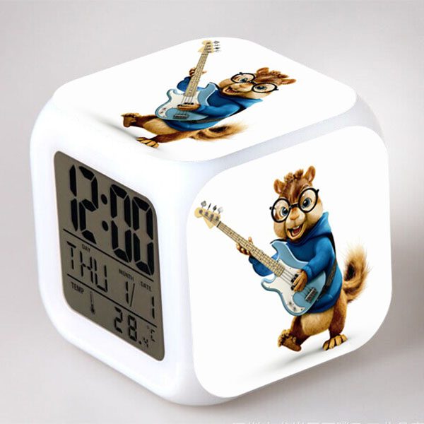 Alvin and the Chipmunks 7 Colors Change Digital Alarm LED Clock - Image 26