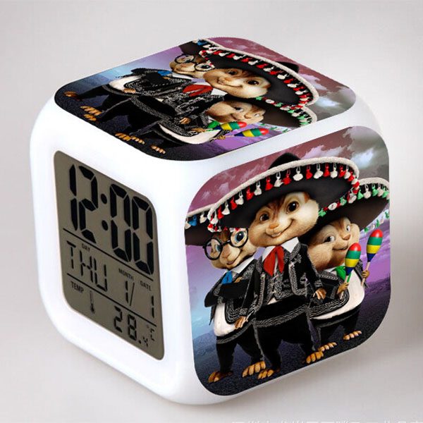 Alvin and the Chipmunks 7 Colors Change Digital Alarm LED Clock - Image 7