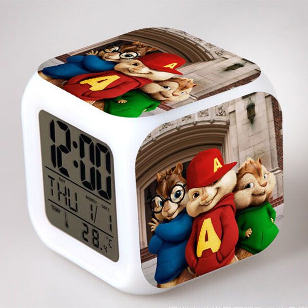 Alvin and the Chipmunks 7 Colors Change Digital Alarm LED Clock - Image 5