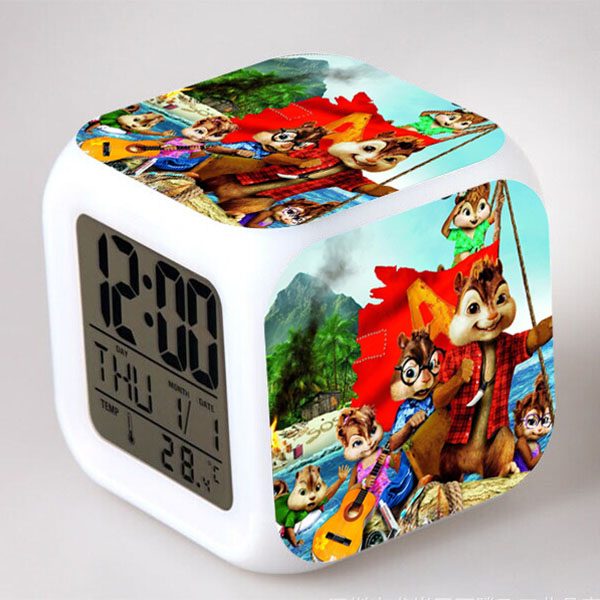 Alvin and the Chipmunks 7 Colors Change Digital Alarm LED Clock - Image 23