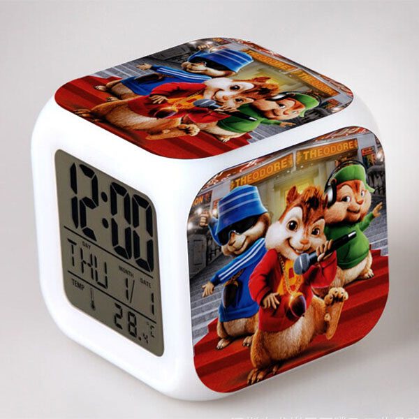 Alvin and the Chipmunks 7 Colors Change Digital Alarm LED Clock - Image 20