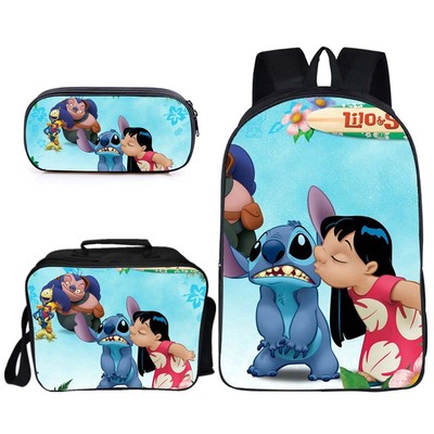 Disney Lilo Stitch Large 16" School Backpack Set Lunchbox