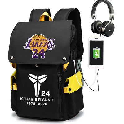 kobe backpack black and yellow