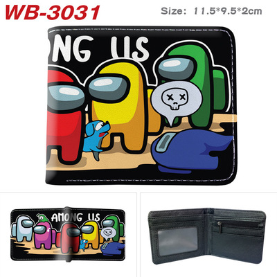 Bifold PU Leather Among Us Wallet Coin Pocket Credit Card Id Window Card  Holder Gift - giftcartoon