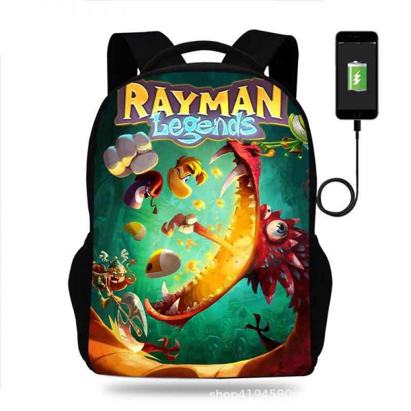 18 Inch Rayman Legends Backpack School Bag Black