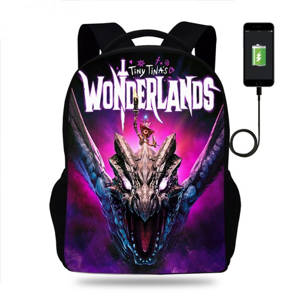 18 Inch Tiny Tina’s Wonderlands Backpack School Bag Black - Image 2