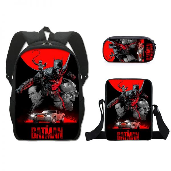 16 Inch The Batman Backpack School Bag+Messenger Bag+Pencil Bag - Image 9