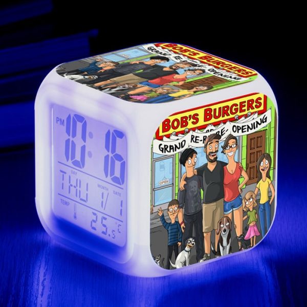 Bob's Burgers 7 Colors Change Digital Alarm LED Clock - Image 17