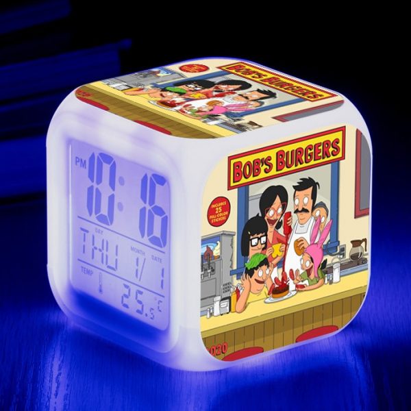 Bob's Burgers 7 Colors Change Digital Alarm LED Clock - Image 18