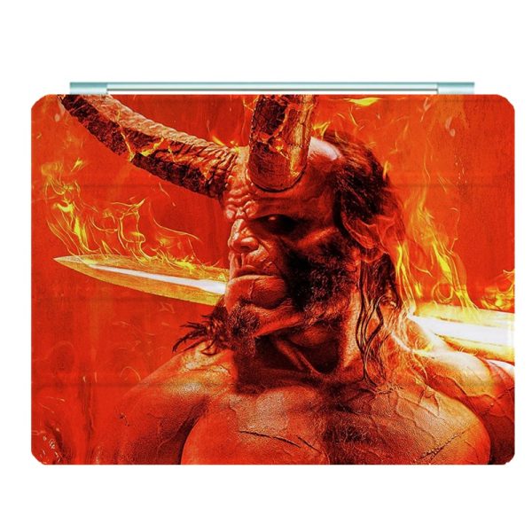 Hellboy Ipad Leather Case Advanced Pu Leather Protective Cover Automatic Wake Up and Sleep Magnetic Closure Multiple Angle Bracket