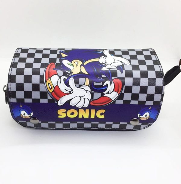 Sonic the Hedgehog double zipper pencil case student general large capacity study stationery box - Image 13