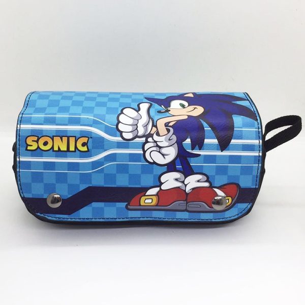 Sonic the Hedgehog double zipper pencil case student general large capacity study stationery box - Image 16