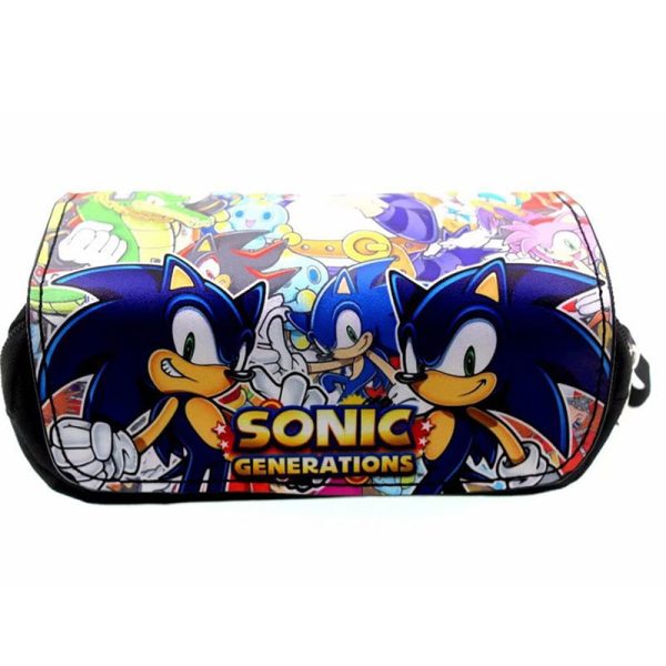 Sonic the Hedgehog double zipper pencil case student general large capacity study stationery box - Image 4