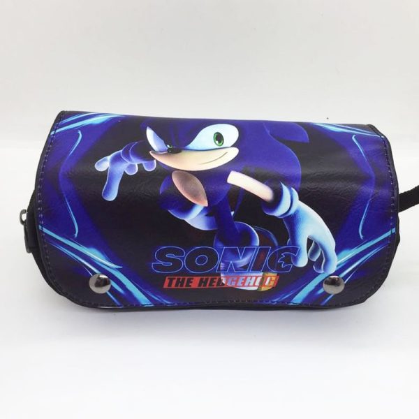 Sonic the Hedgehog double zipper pencil case student general large capacity study stationery box - Image 8