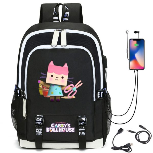 Gabby's Dollhouse Men's and women's backpack USB backpack computer bag student school bag - Image 13