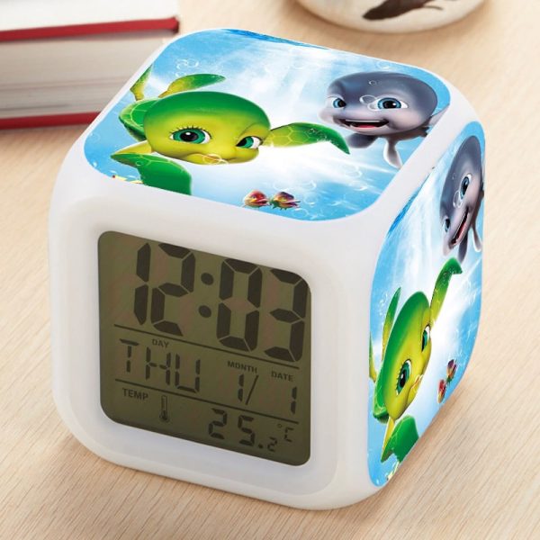 Sammy's avonturen Alarm Clock Led Light 7 Color Change Electronic Desk Watch Square Table - Image 2