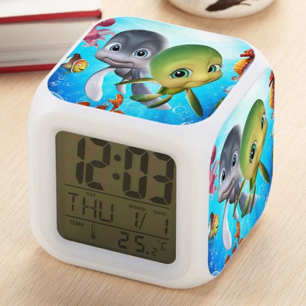 Sammy's avonturen Alarm Clock Led Light 7 Color Change Electronic Desk Watch Square Table - Image 26