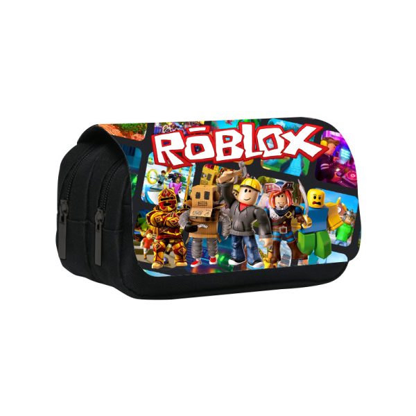 Roblox Pencil Bag anime Cartoon Animation Large Capacity Double layer Zipper Pencil Box Pencil Box Stationery Box - Image 11