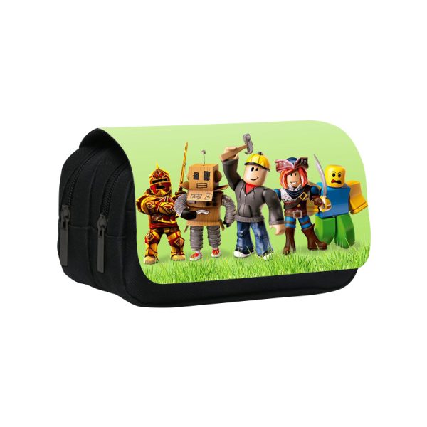 Roblox Pencil Bag anime Cartoon Animation Large Capacity Double layer Zipper Pencil Box Pencil Box Stationery Box - Image 12