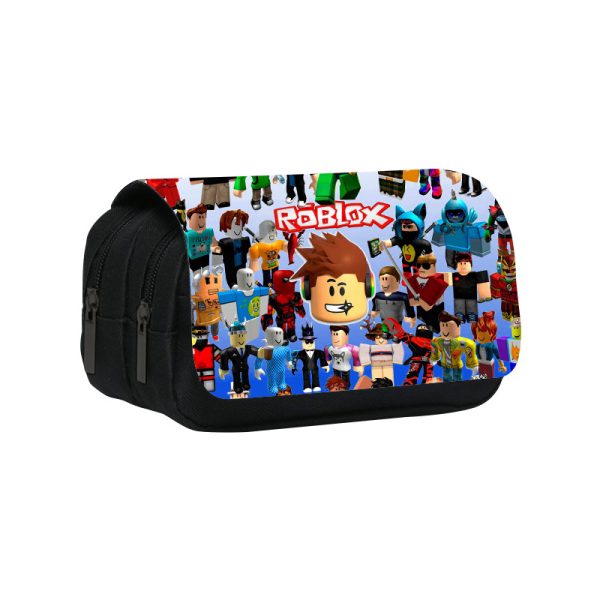 Roblox Pencil Bag anime Cartoon Animation Large Capacity Double layer Zipper Pencil Box Pencil Box Stationery Box - Image 15