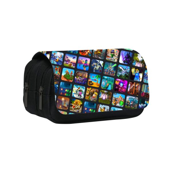 Roblox Pencil Bag anime Cartoon Animation Large Capacity Double layer Zipper Pencil Box Pencil Box Stationery Box - Image 16