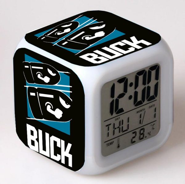 Rainbow Six Alarm Clock Led Light 7 Color Change Electronic Desk Watch Square Table - Image 3