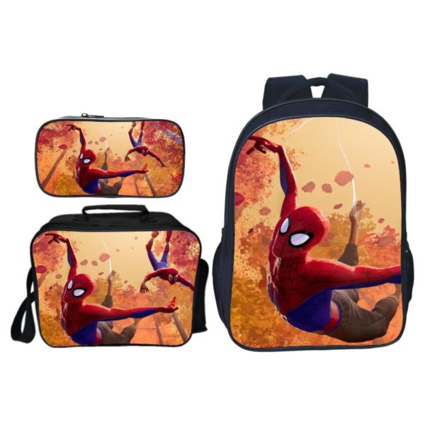 16″Spider-Man: Into the Spider-Verse Backpack School Bag+Lunch Bag+Pencil Bag - Image 7